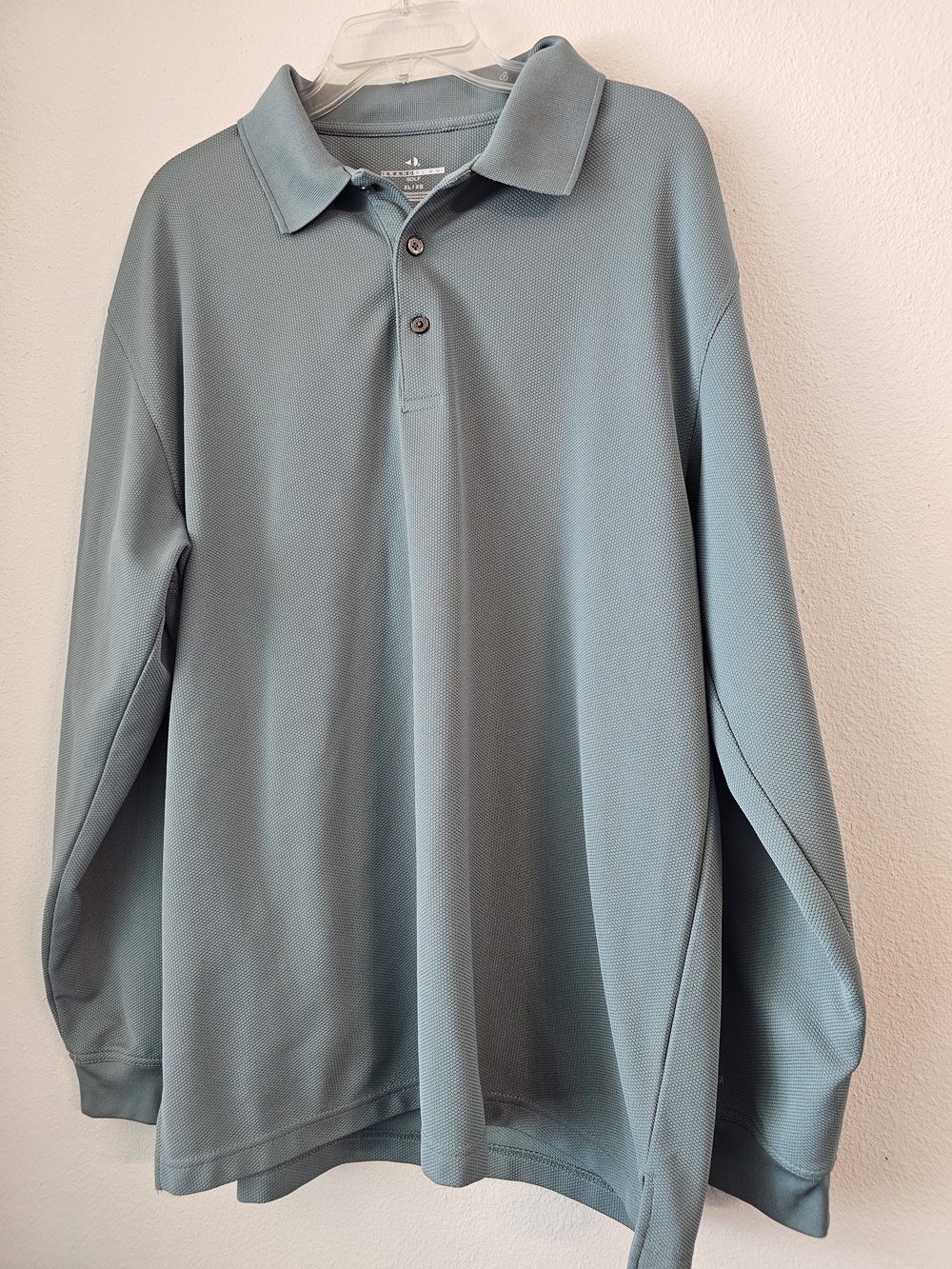 Grand Slam Long-Sleeve Polo in Sage Blue